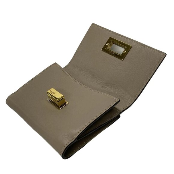 FENDI Peekaboo Gray Beige Leather - Bifold Wallet 387-042725 - Picture 5 of 9
